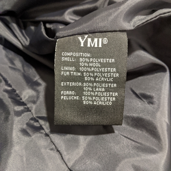 NWOT - YMI Grey Pea Coat sz Large - Picture 4 of 4